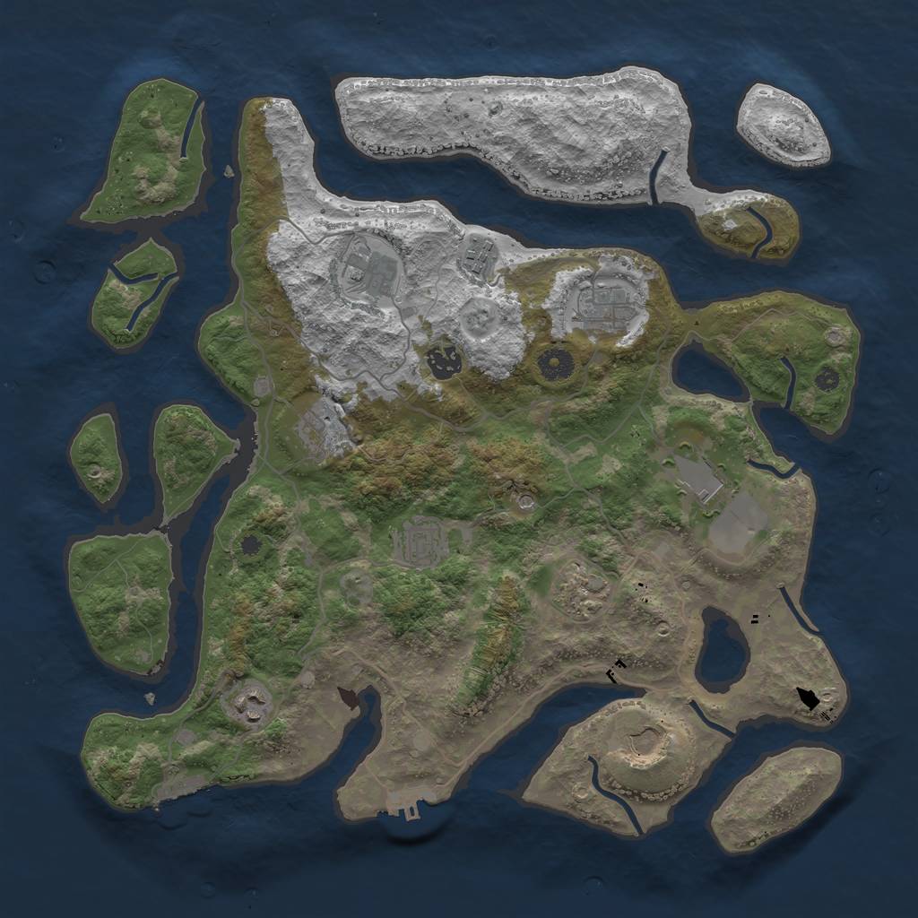 Rust Map: Procedural Map, Size: 4000, Seed: 215125, 15 Monuments