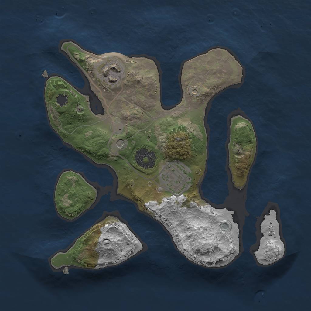 Rust Map: Procedural Map, Size: 2250, Seed: 847555911, 5 Monuments