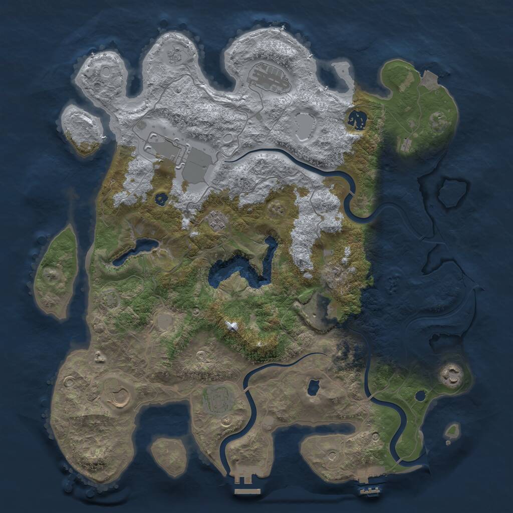 Rust Map: Procedural Map, Size: 4000, Seed: 2016208988, 14 Monuments
