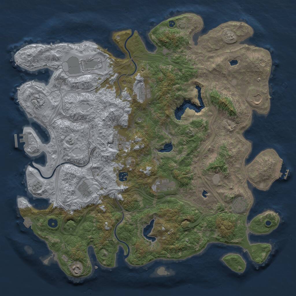 Rust Map: Procedural Map, Size: 4560, Seed: 45678912, 17 Monuments