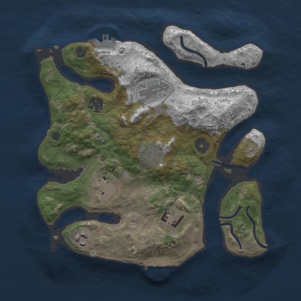 Rust Map: Procedural Map, Size: 3000, Seed: 1374558112, 11 Monuments