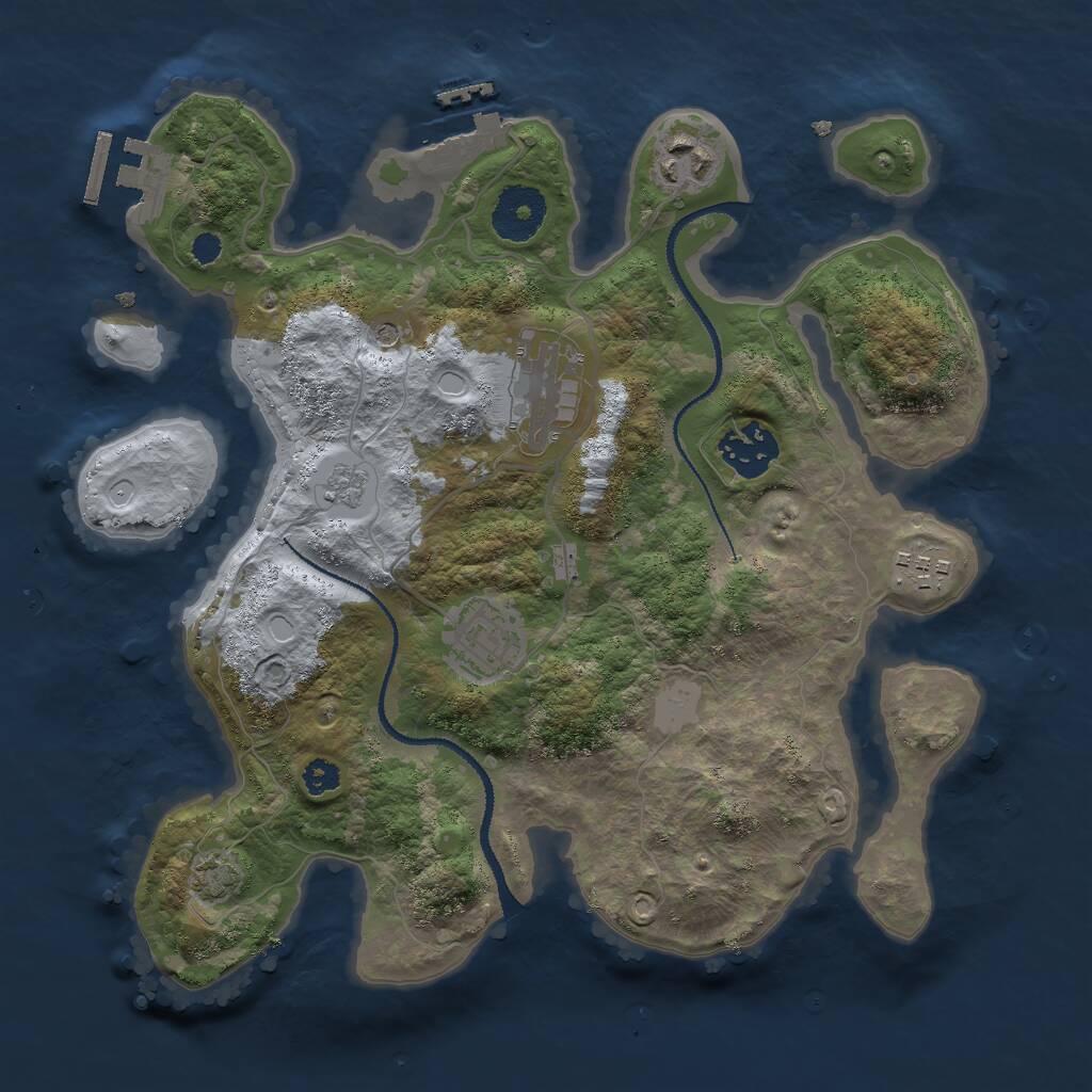 Rust Map: Procedural Map, Size: 3000, Seed: 44341, 11 Monuments