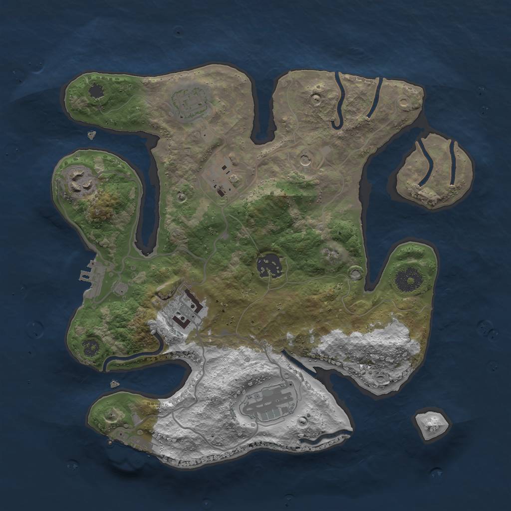 Rust Map: Procedural Map, Size: 3000, Seed: 1310438856, 11 Monuments