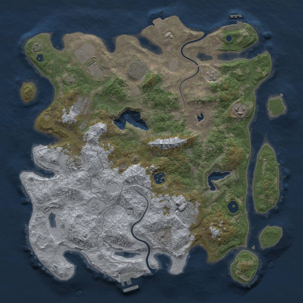 Rust Map: Procedural Map, Size: 4000, Seed: 48966235, 14 Monuments