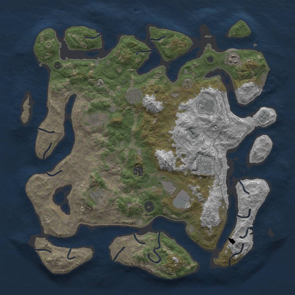 Rust Map: Procedural Map, Size: 4250, Seed: 336435, 13 Monuments