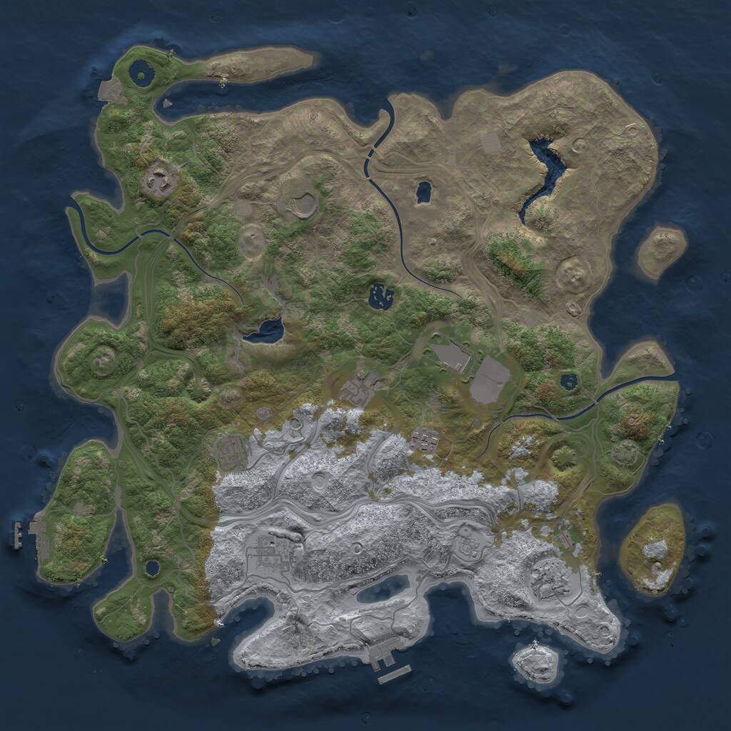 Rust Map: Procedural Map, Size: 4250, Seed: 901545, 15 Monuments