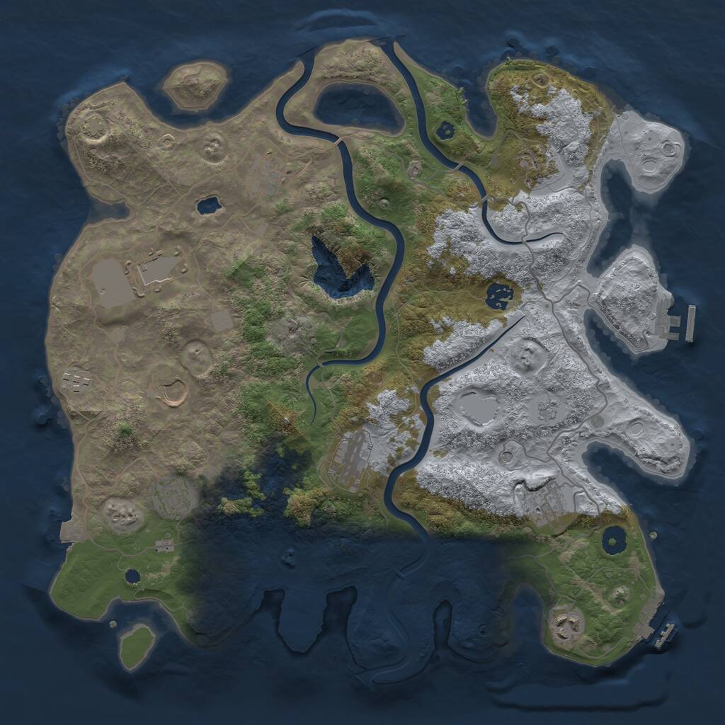 Rust Map: Procedural Map, Size: 4000, Seed: 948306, 16 Monuments