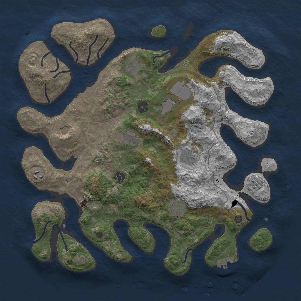 Rust Map: Procedural Map, Size: 4000, Seed: 603404, 13 Monuments