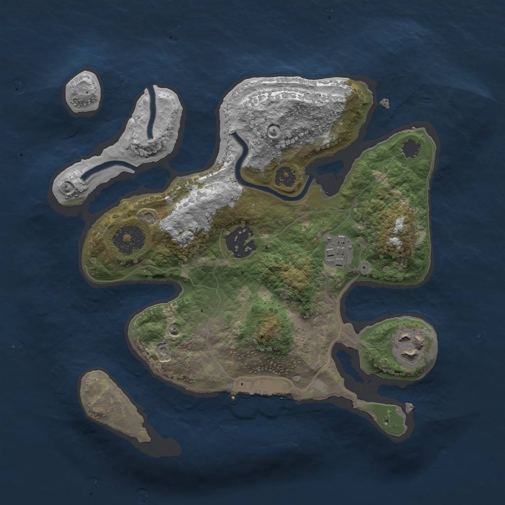 Rust Map: Procedural Map, Size: 2500, Seed: 8143516, 6 Monuments