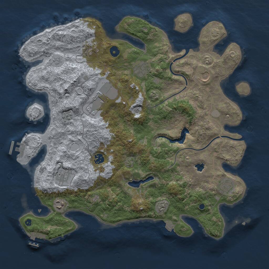 Rust Map: Procedural Map, Size: 4000, Seed: 65954, 15 Monuments