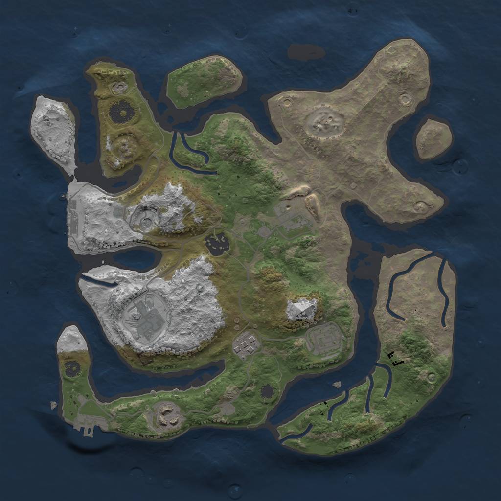 Rust Map: Procedural Map, Size: 3200, Seed: 2361316, 11 Monuments