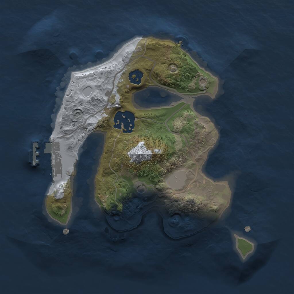 Rust Map: Procedural Map, Size: 2000, Seed: 10205, 4 Monuments