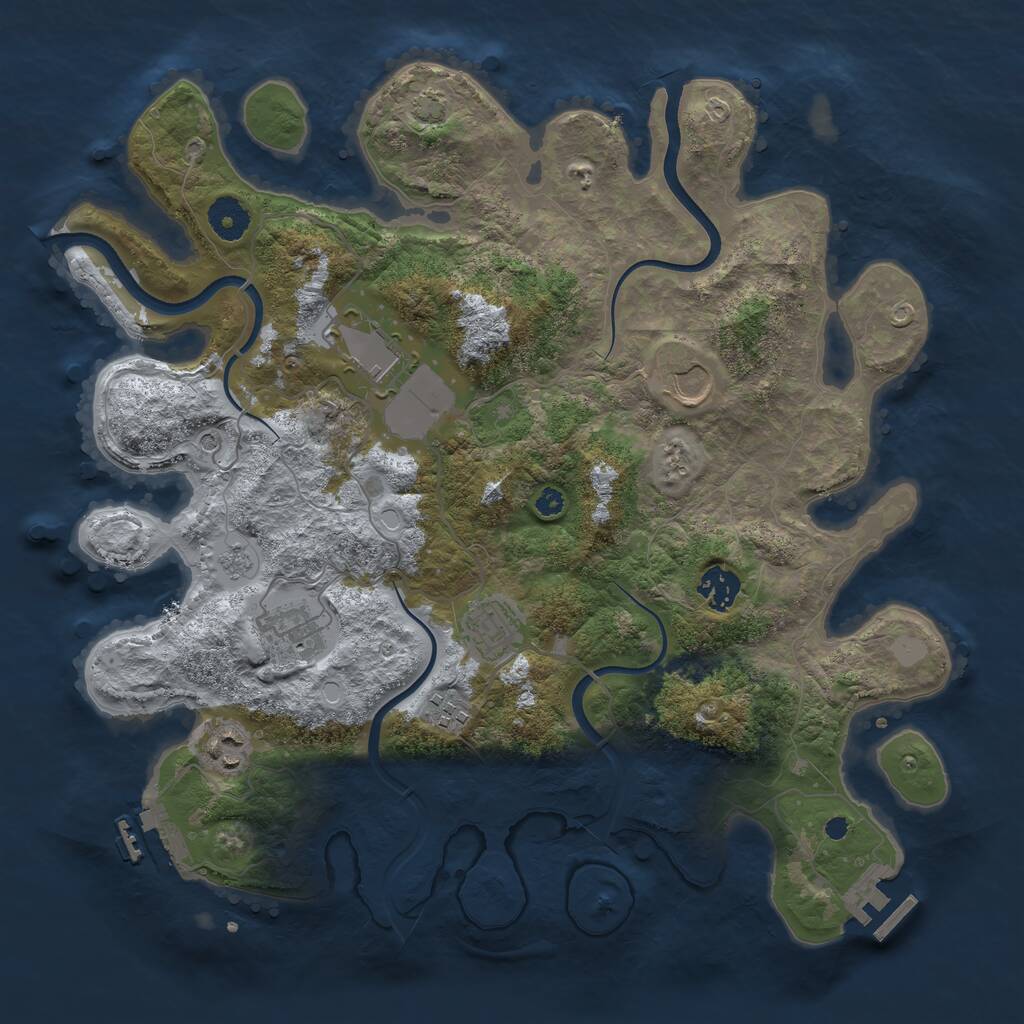 Rust Map: Procedural Map, Size: 3700, Seed: 11157, 13 Monuments