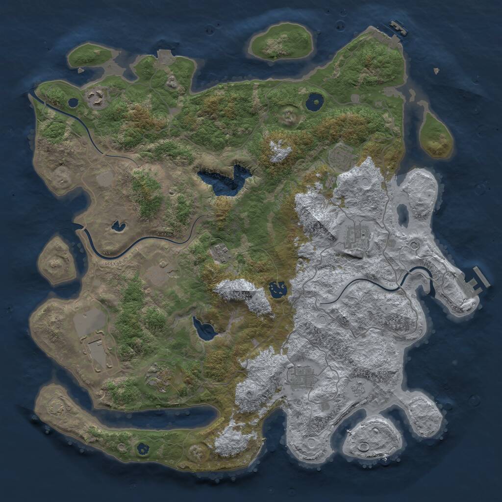 Rust Map: Procedural Map, Size: 4200, Seed: 20124532, 15 Monuments