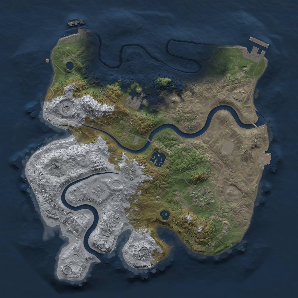 Rust Map: Procedural Map, Size: 3000, Seed: 235656587, 10 Monuments