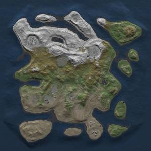 Thumbnail Rust Map: Barren, Size: 3600, Seed: 15, 12 Monuments