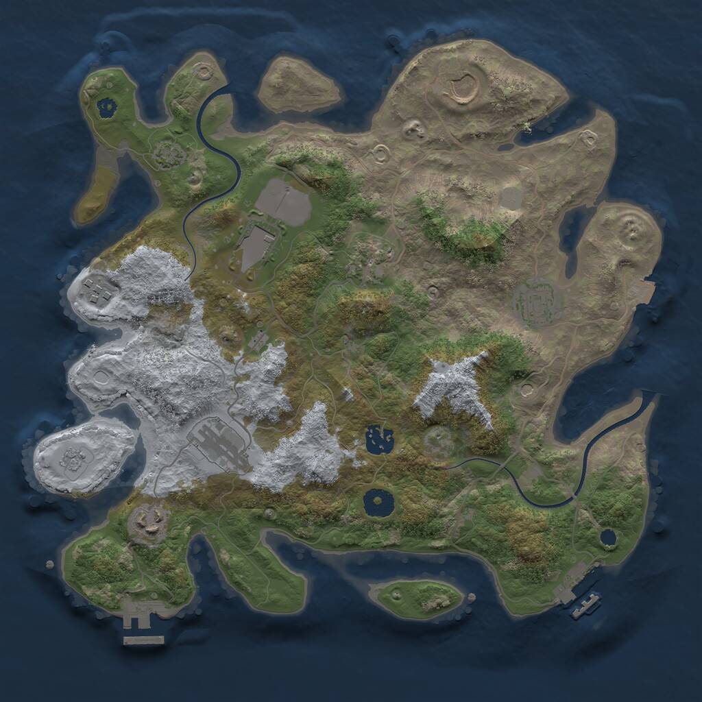 Rust Map: Procedural Map, Size: 3500, Seed: 940916, 14 Monuments