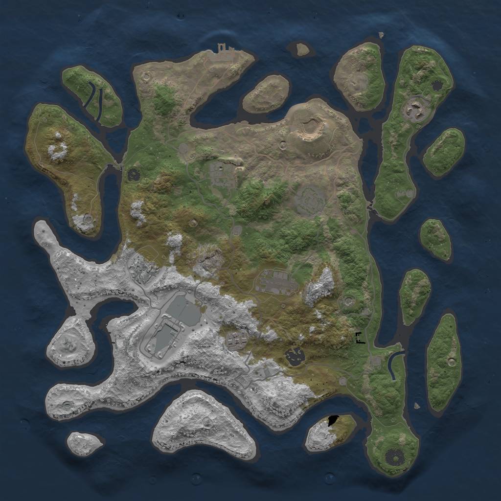 Rust Map: Procedural Map, Size: 4000, Seed: 446387, 13 Monuments
