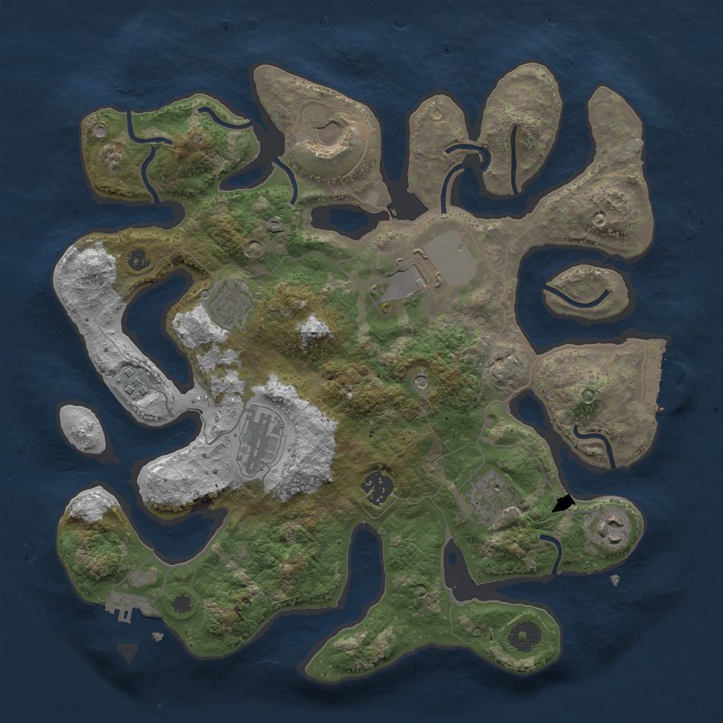 Rust Map: Procedural Map, Size: 3500, Seed: 143079, 13 Monuments