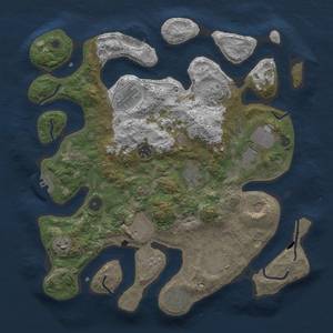 Thumbnail Rust Map: Procedural Map, Size: 3750, Seed: 2094391853, 16 Monuments