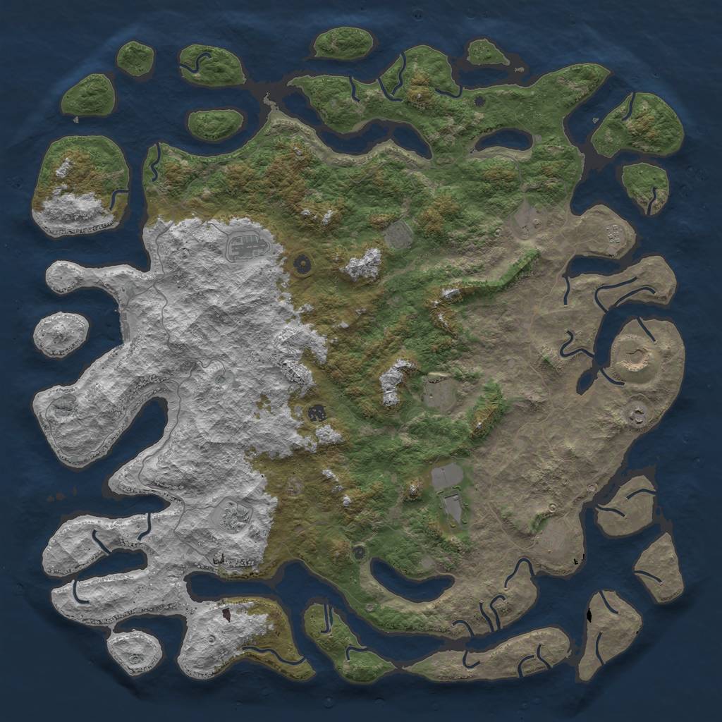 Rust Map: Procedural Map, Size: 6000, Seed: 133737, 15 Monuments