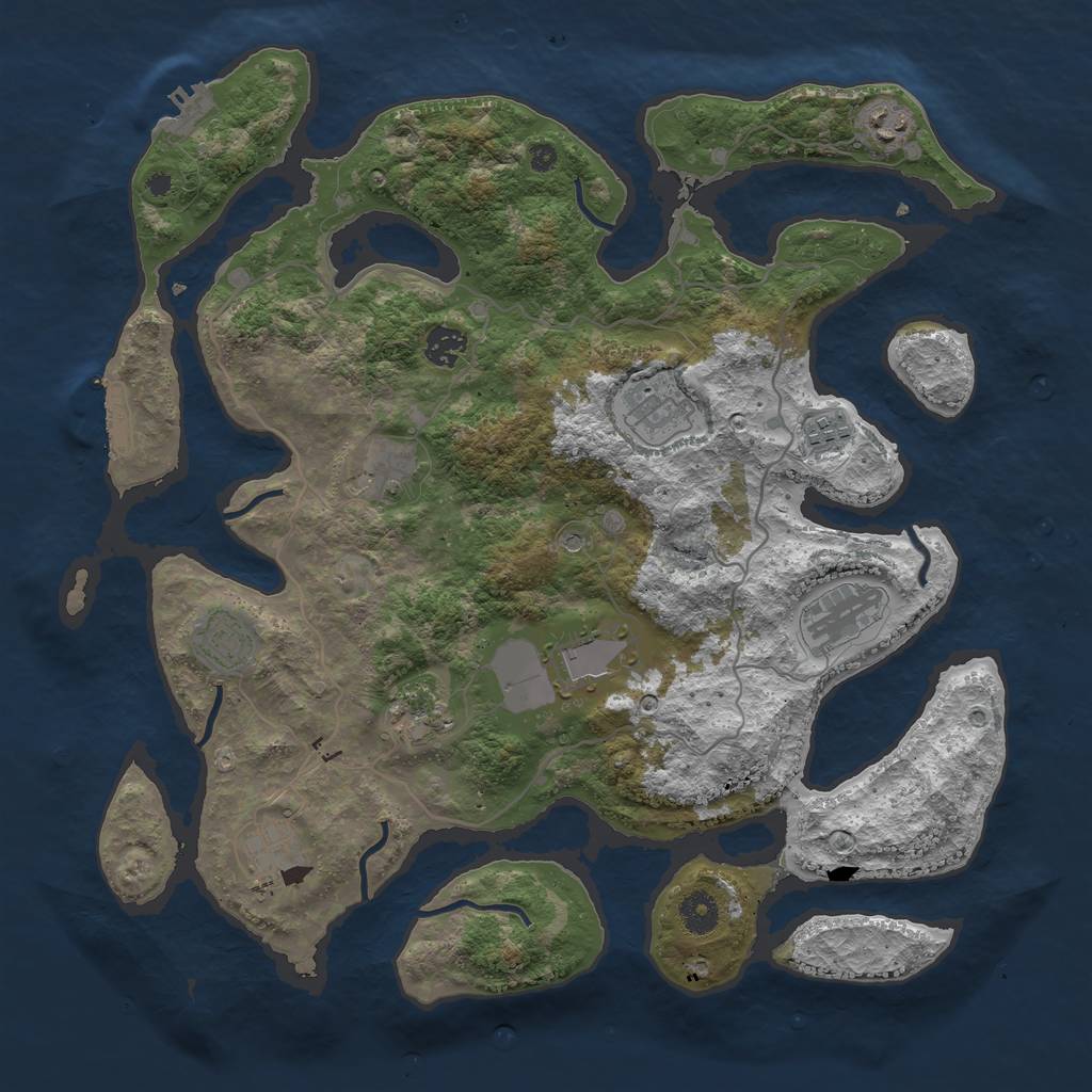 Rust Map: Procedural Map, Size: 4000, Seed: 320767, 15 Monuments