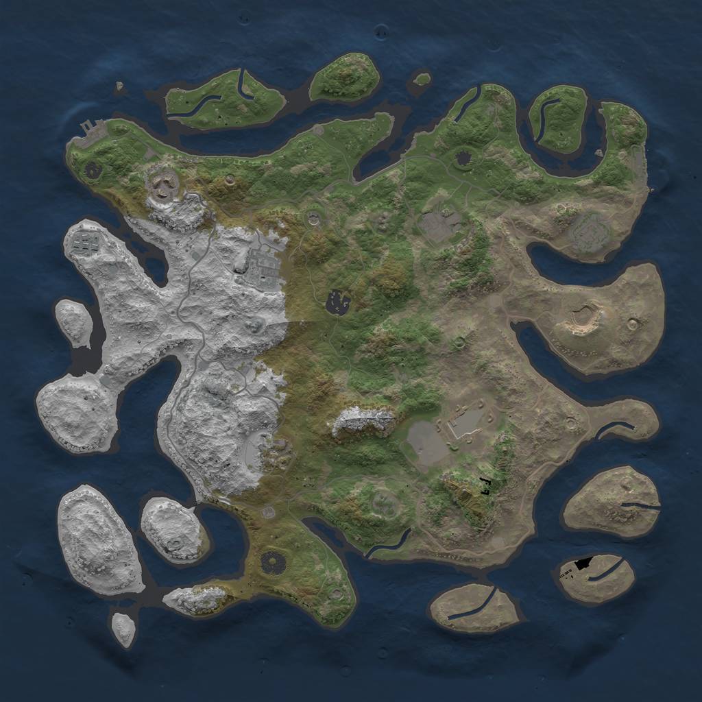 Rust Map: Procedural Map, Size: 4250, Seed: 763568, 14 Monuments