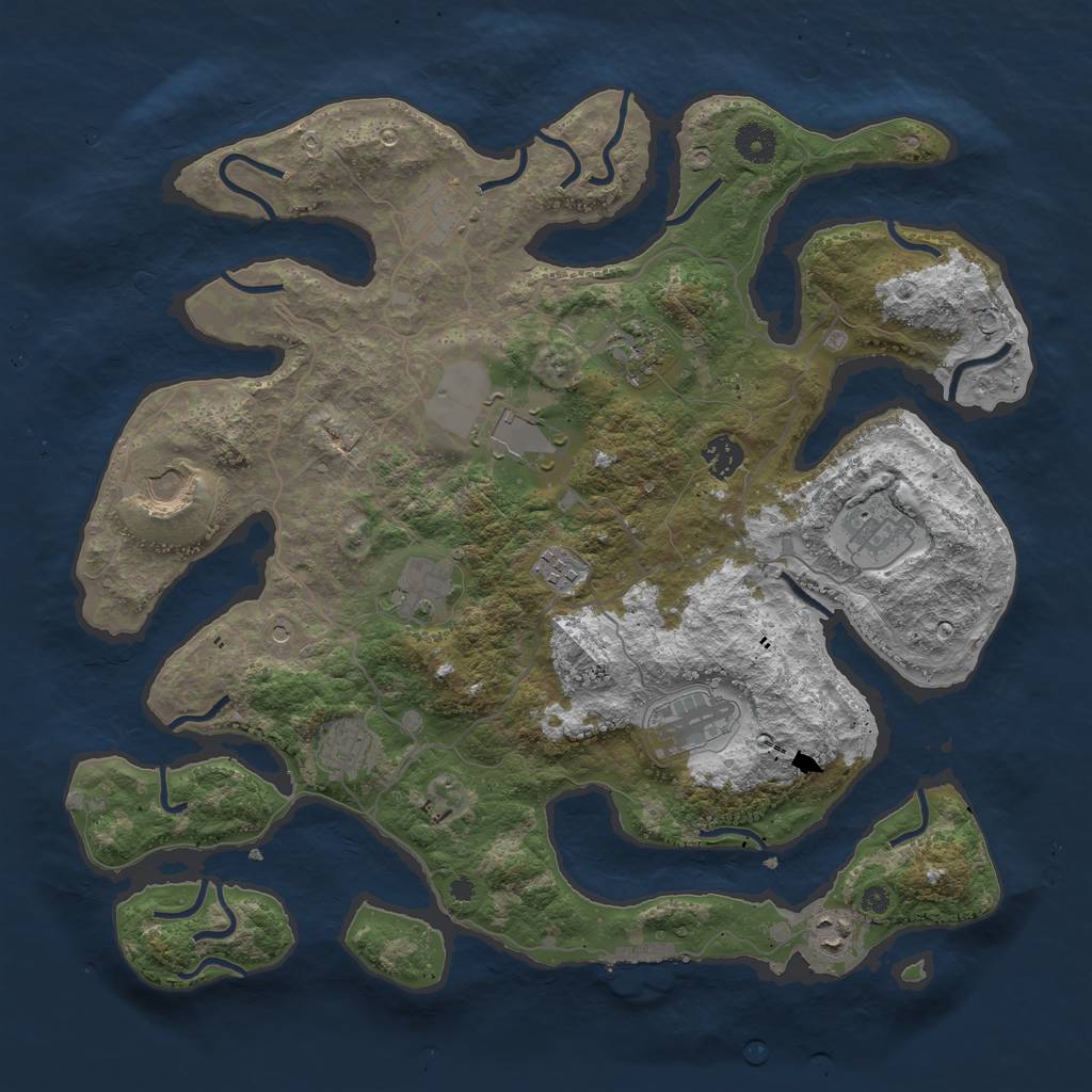 Rust Map: Procedural Map, Size: 4000, Seed: 1889101747, 15 Monuments