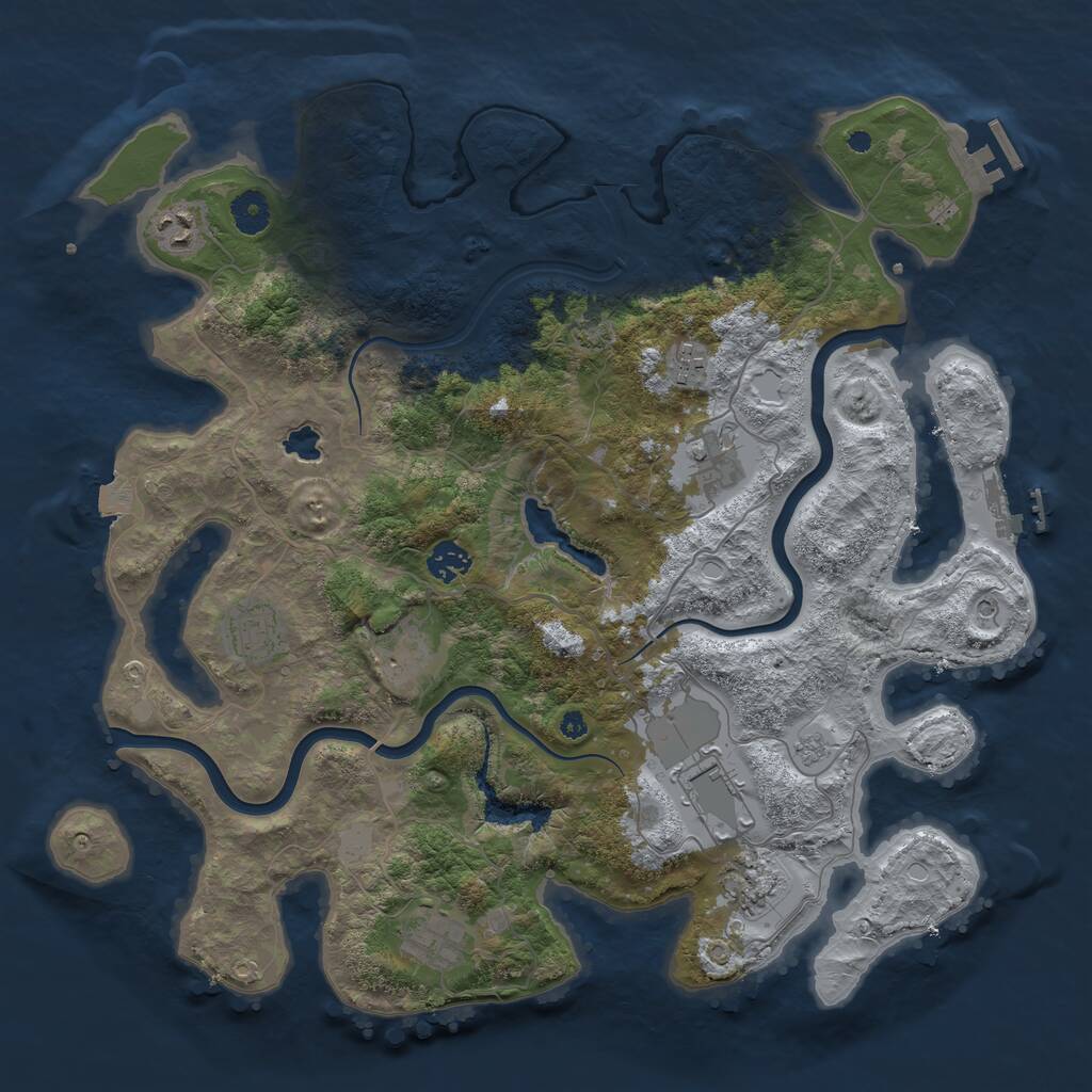 Rust Map: Procedural Map, Size: 4000, Seed: 1389723046, 15 Monuments