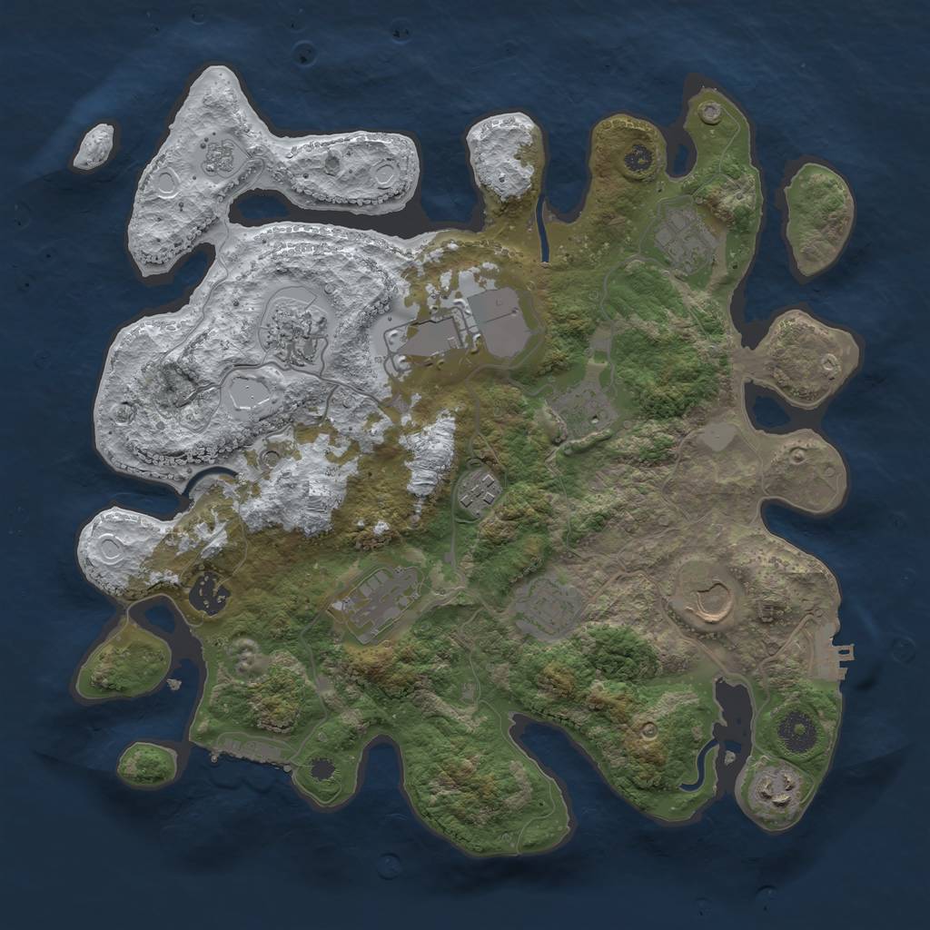 Rust Map: Procedural Map, Size: 3500, Seed: 823195, 19 Monuments