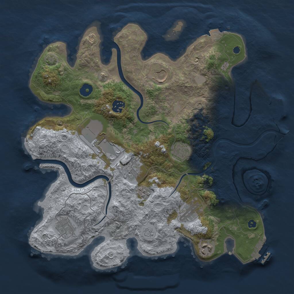 Rust Map: Procedural Map, Size: 3500, Seed: 282313, 15 Monuments
