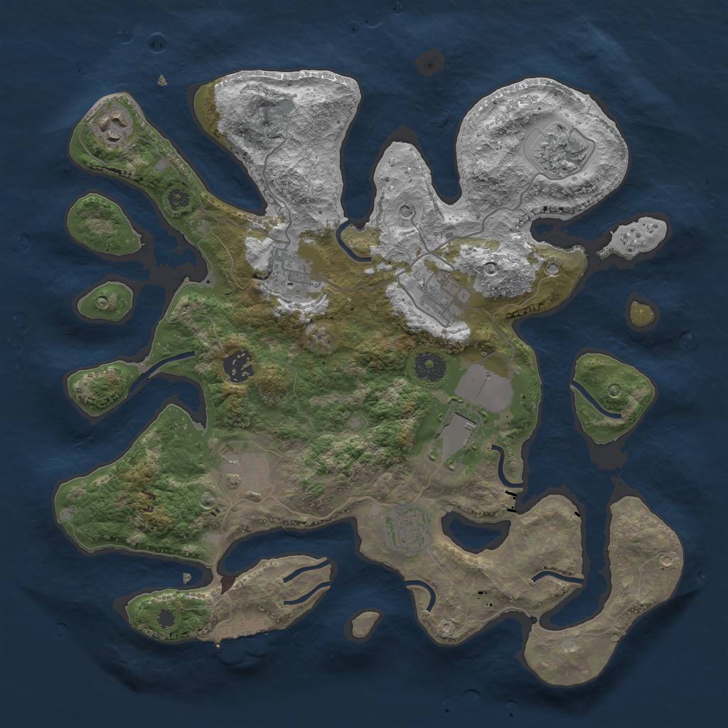 Rust Map: Procedural Map, Size: 3500, Seed: 615495191, 12 Monuments