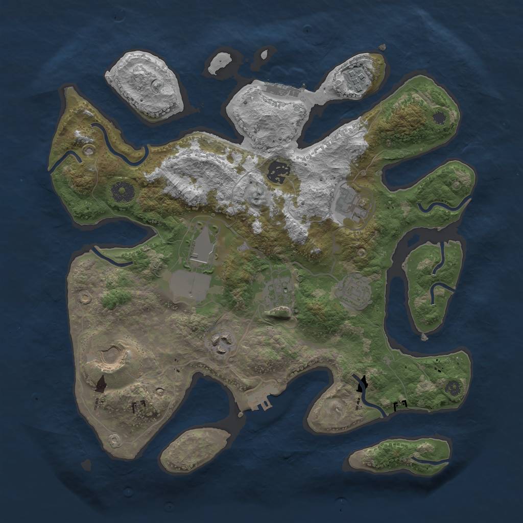 Rust Map: Procedural Map, Size: 3500, Seed: 367862, 12 Monuments