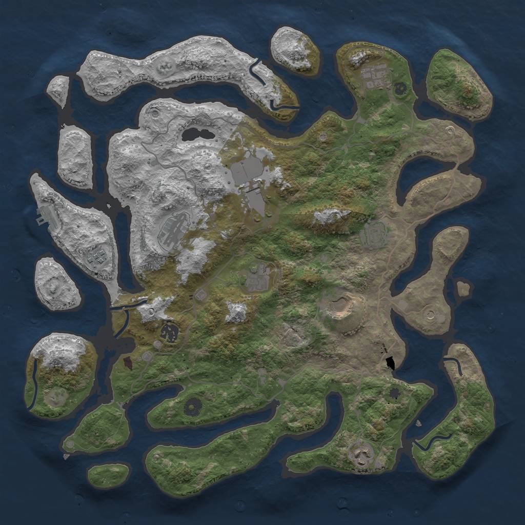 Rust Map: Procedural Map, Size: 4250, Seed: 307978, 13 Monuments