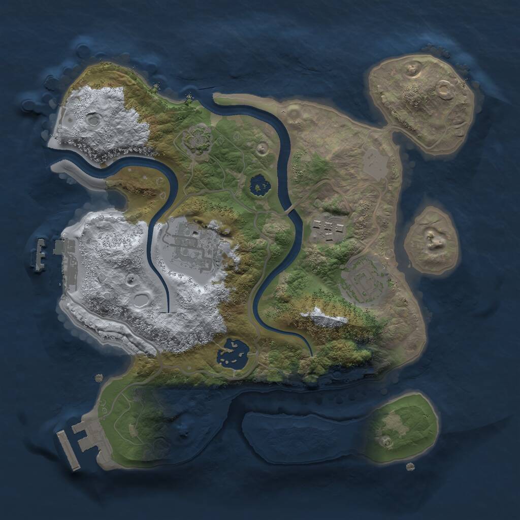 Rust Map: Procedural Map, Size: 2500, Seed: 1637417322, 8 Monuments