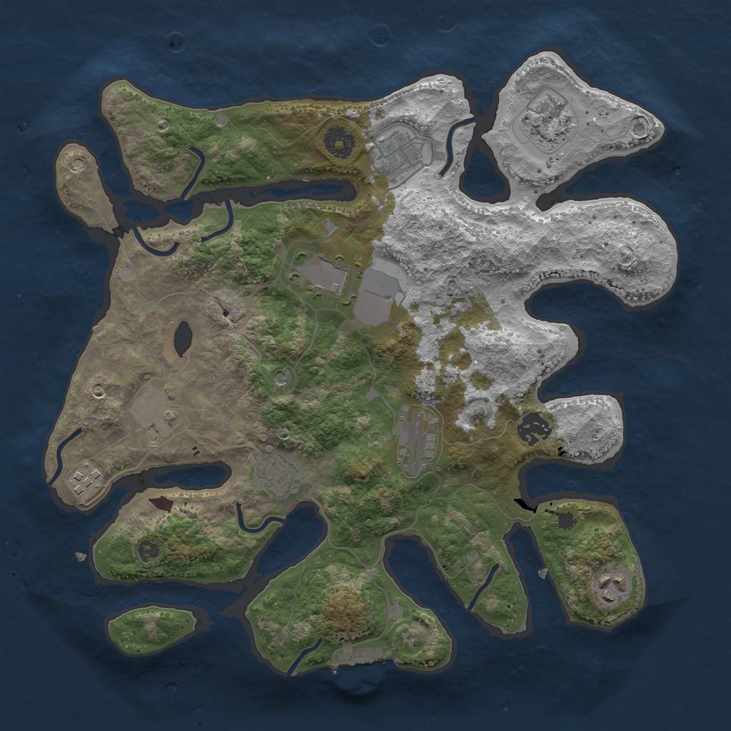 Rust Map: Procedural Map, Size: 3500, Seed: 313114948, 13 Monuments