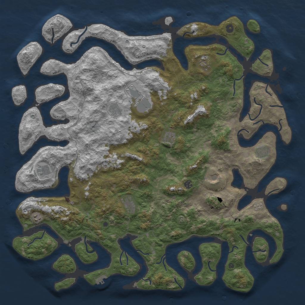Rust Map: Procedural Map, Size: 5500, Seed: 998592561, 15 Monuments