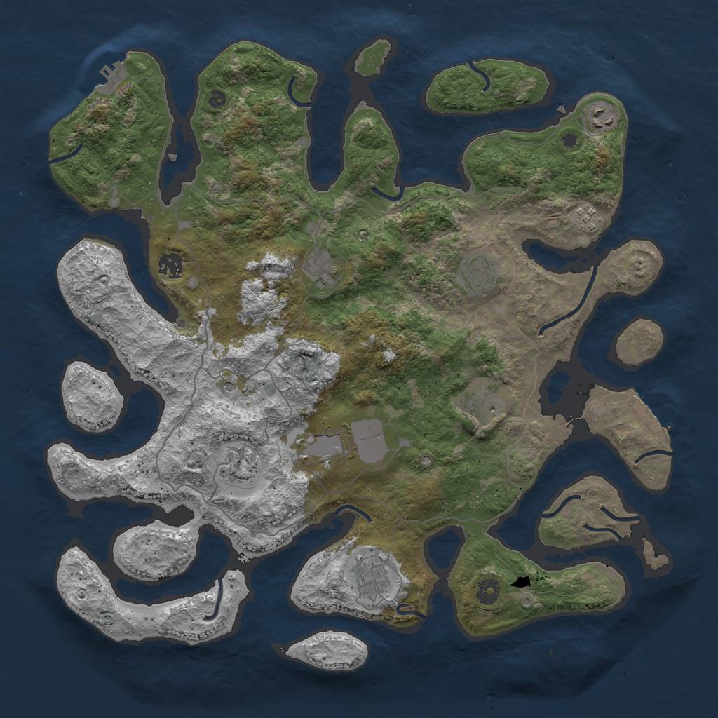 Rust Map: Procedural Map, Size: 4250, Seed: 291968, 14 Monuments