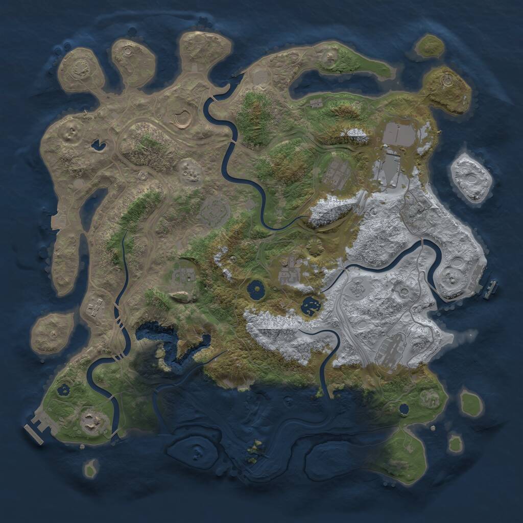 Rust Map: Procedural Map, Size: 4250, Seed: 532518, 16 Monuments