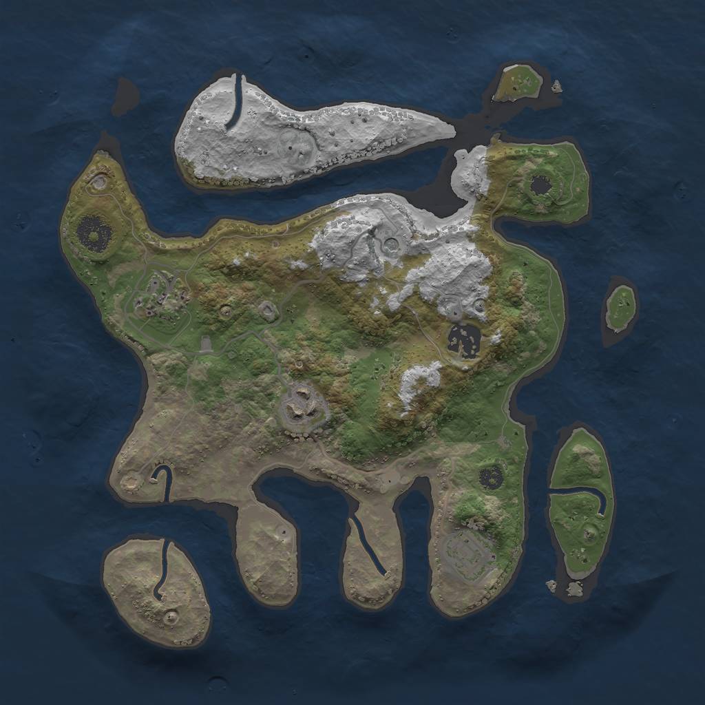 Rust Map: Procedural Map, Size: 3000, Seed: 392611306, 7 Monuments