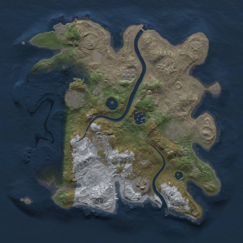 Rust Map: Procedural Map, Size: 3000, Seed: 753899065, 13 Monuments