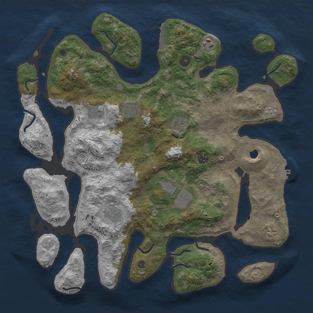 Rust Map: Procedural Map, Size: 4250, Seed: 690040, 15 Monuments
