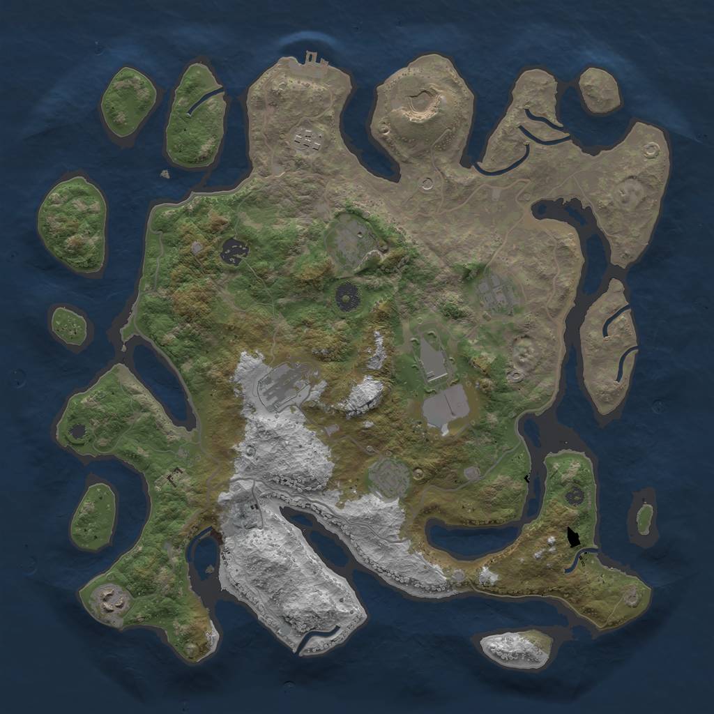 Rust Map: Procedural Map, Size: 4000, Seed: 12545, 13 Monuments