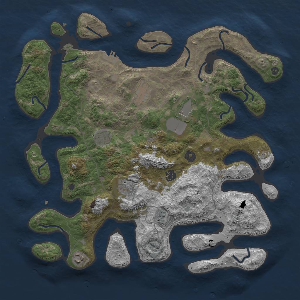 Rust Map: Procedural Map, Size: 4000, Seed: 148, 11 Monuments