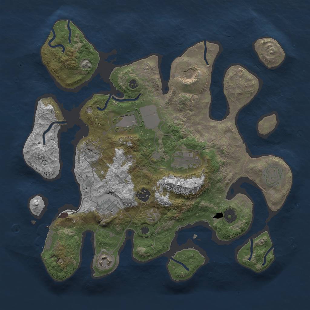 Rust Map: Procedural Map, Size: 3500, Seed: 159147, 11 Monuments