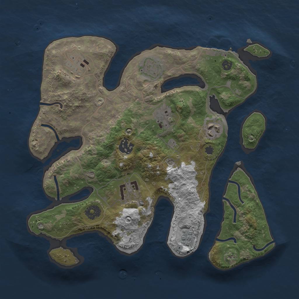 Rust Map: Procedural Map, Size: 3000, Seed: 326057467, 11 Monuments