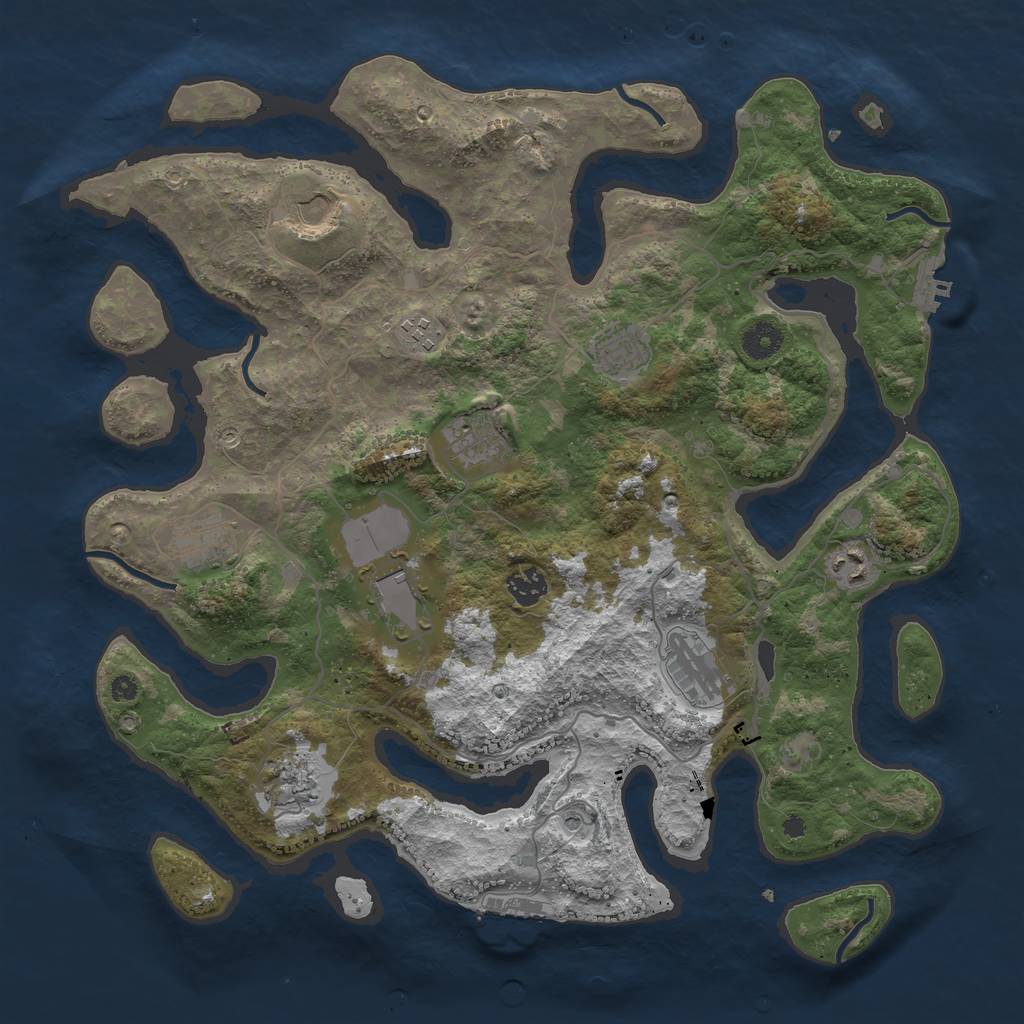 Rust Map: Procedural Map, Size: 4000, Seed: 1133353918, 15 Monuments