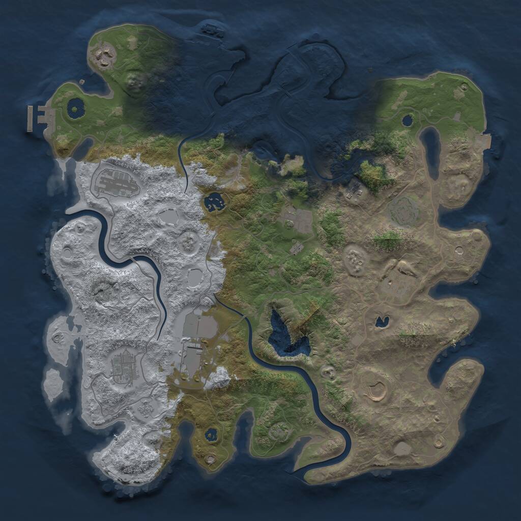 Rust Map: Procedural Map, Size: 4000, Seed: 561302574, 16 Monuments