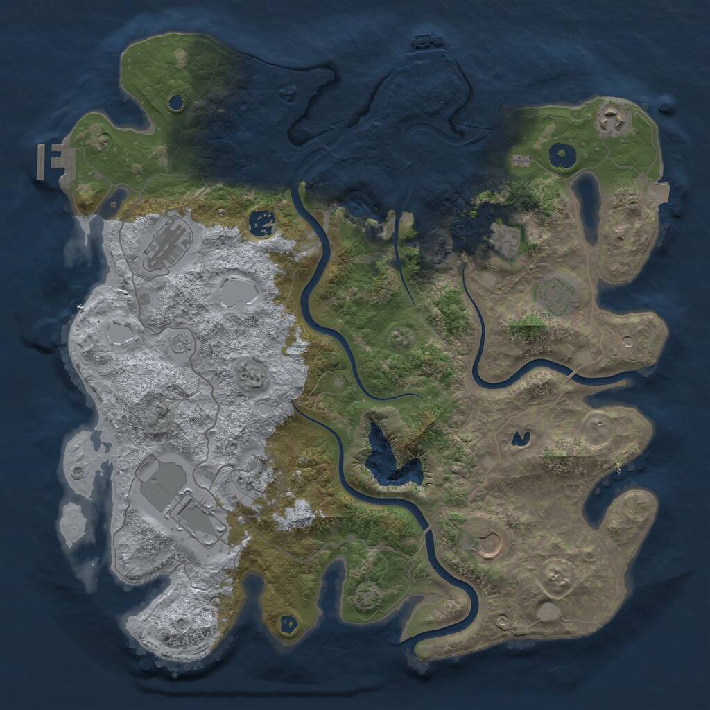Rust Map: Procedural Map, Size: 4000, Seed: 561302574, 15 Monuments