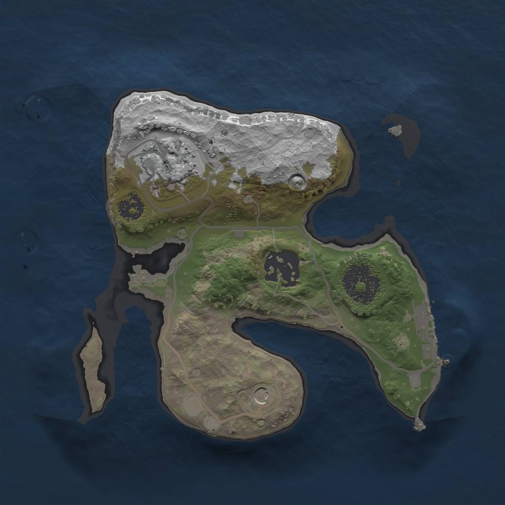 Rust Map: Procedural Map, Size: 2000, Seed: 1214611653, 6 Monuments